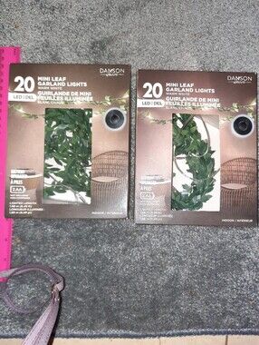 Two Packs DANSON DECORE STRING LIGHTS Mini leaf LED garland lights Patio Stairs
